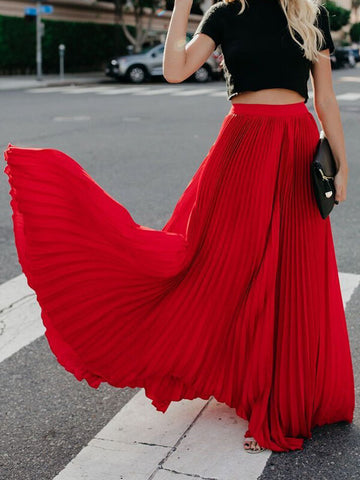 Airchics jupe maxi longue plissé élégant femme robe